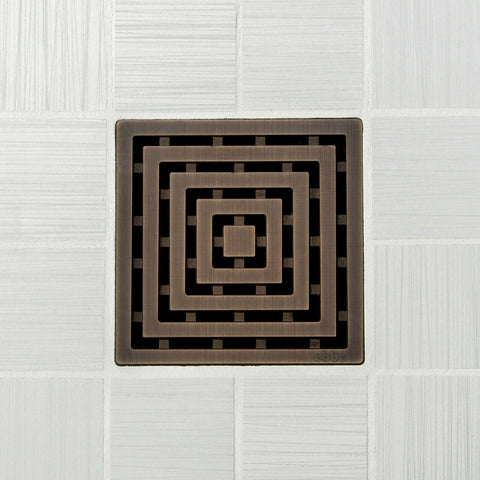 Ebbe E4815 Frames Oil Rubbed Bronze Square Shower Drain And Rough-in Adapter Kit