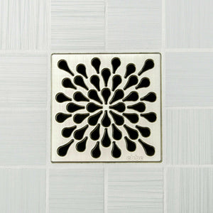 Ebbe E4805 Splash Brushed Nickel Square Shower Drain with Installation Kit