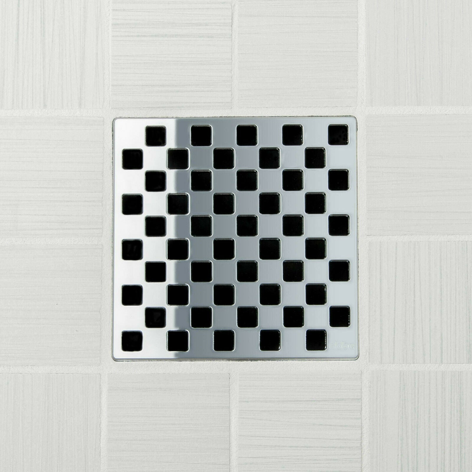 Ebbe E4807 Weave Polished Chrome Square Shower Drain with Installation Kit