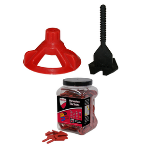 Spin Doctor Tile Leveling System with Horseshoe Tile Spacers 1/8 Inch Set
