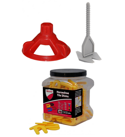 Spin Doctor Tile Leveling System with Horseshoe Tile Spacers 3/16 Inch Set