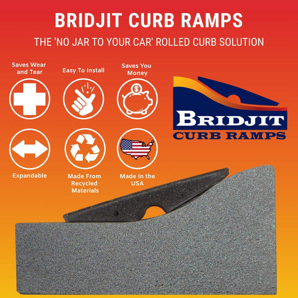 Bridjit 5-Piece Curb Ramp Set for Extra Large 20 Feet Driveways