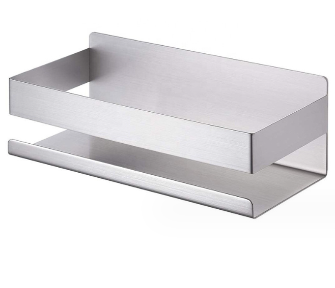 Wall-Mounted Adhesive Stainless Steel Shower Caddy Shelf