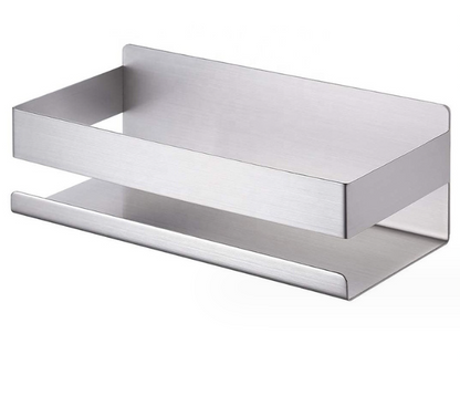Wall-Mounted Adhesive Stainless Steel Shower Caddy Shelf