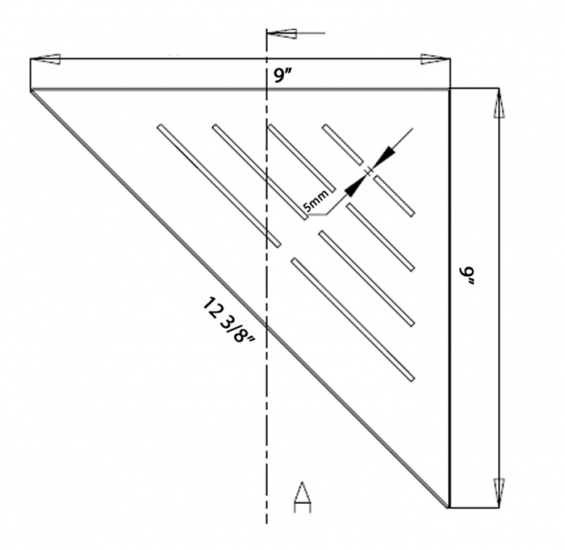 Wall Mounted Polished Chrome 9 Inch Triangle Shower Shelf