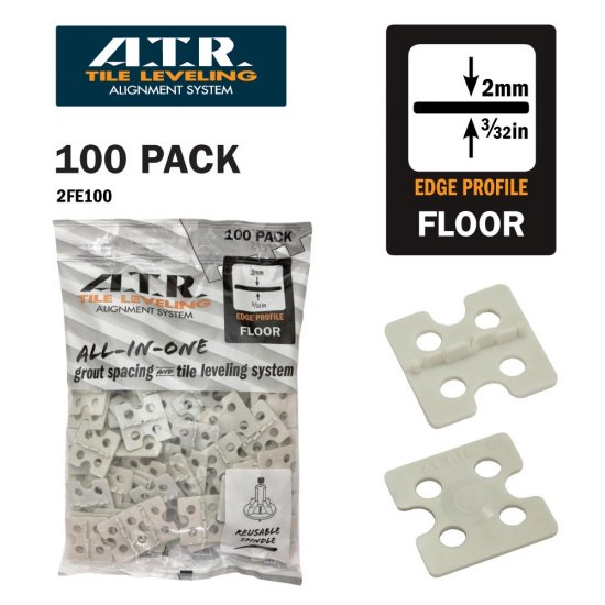 ATR Tile Leveling System 100 Floor Only Edge Spacers 2mm