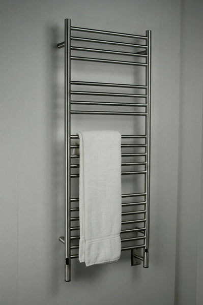 Brushed Towel Warmer, Amba Jeeves D Straight, Hardwired, 20 Bars, W 21" H 53"