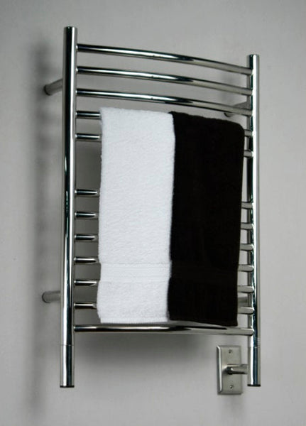 Polished Towel Warmer, Amba Jeeves E Curved, Hardwired, 12 Bars, W 21" H 31"