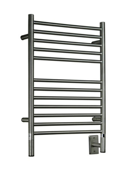 Brushed Towel Warmer, Amba Jeeves E Straight, Hardwired, 12 Bars, W 21" H 31"