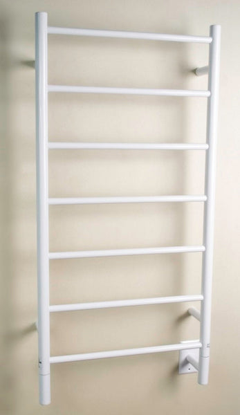 White Towel Warmer, Amba Jeeves F Straight, Hardwired, 7 Bars, W 21" H 41"