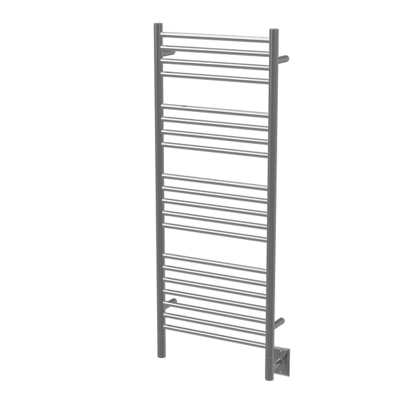 Brushed Towel Warmer, Amba Jeeves D Straight, Hardwired, 20 Bars, W 21" H 53"