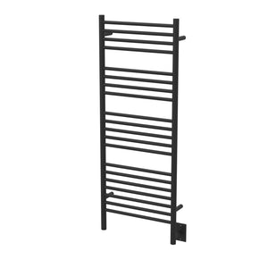 Matte Black Towel Warmer, Amba Jeeves D Straight, Hardwired, 20 Bars, W 21" H 53"