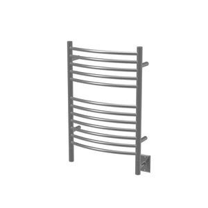 Brushed Towel Warmer, Amba Jeeves E Curved, Hardwired, 12 Bars, W 21" H 31"