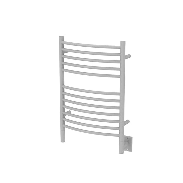 White Towel Warmer, Amba Jeeves E Curved, Hardwired, 12 Bars, W 21" H 31"