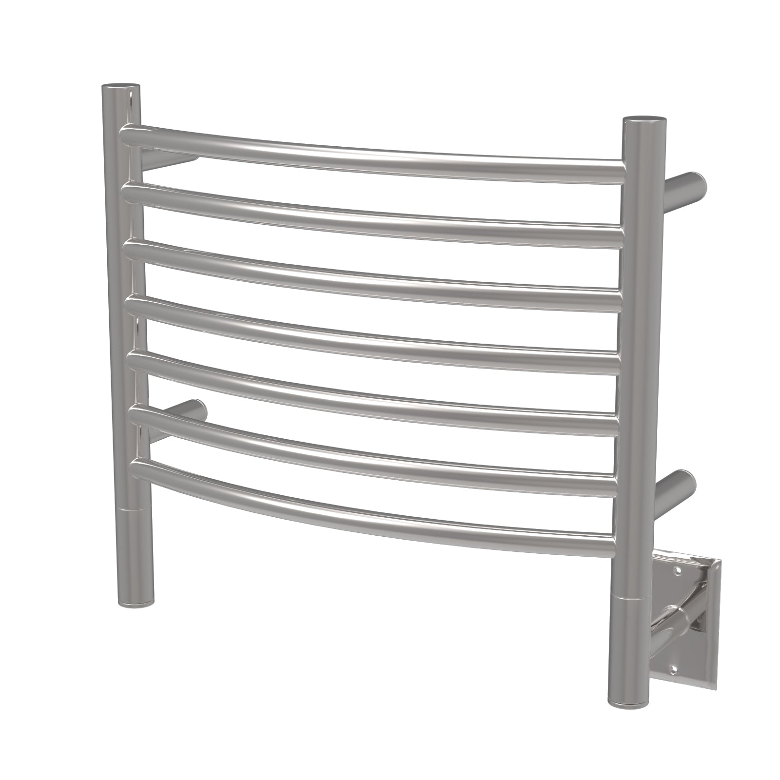 Brushed Towel Warmer, Amba Jeeves H Curved, Hardwired, 7 Bars, W 21" H 18"