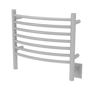 White Towel Warmer, Amba Jeeves H Curved, Hardwired, 7 Bars, W 21" H 18"