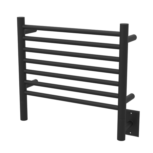 Matte Black Towel Warmer, Amba Jeeves H Straight, Hardwired, 7 Bars, W 21" H 18"