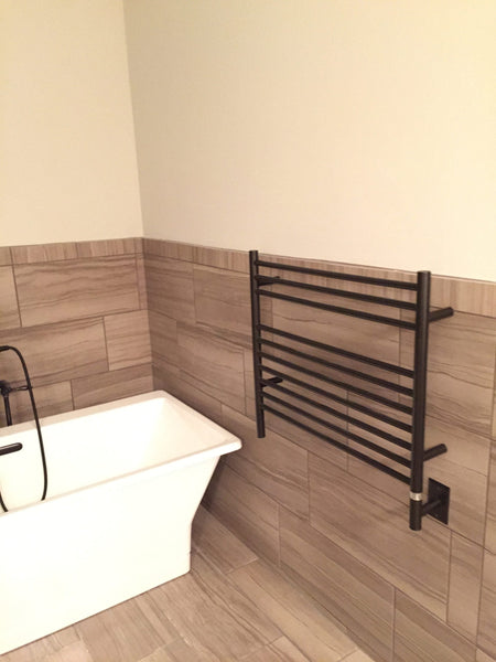 Oil Rubbed Bronze Towel Warmer, Amba Jeeves K Straight, Hardwired, 10 Bars, W 30" H 27"