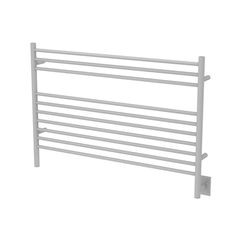 White Towel Warmer, Amba Jeeves L Straight, Hardwired, 10 Bars, W 40" H 27"