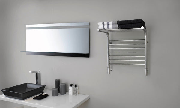 Polished Towel Warmer, Amba Jeeves M Shelf, Hardwired, 11 Bars, W 21" H 22"