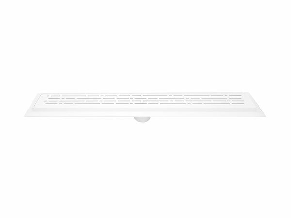 16 Inch White Linear Shower Drain, Broken Lane Design by SereneDrains
