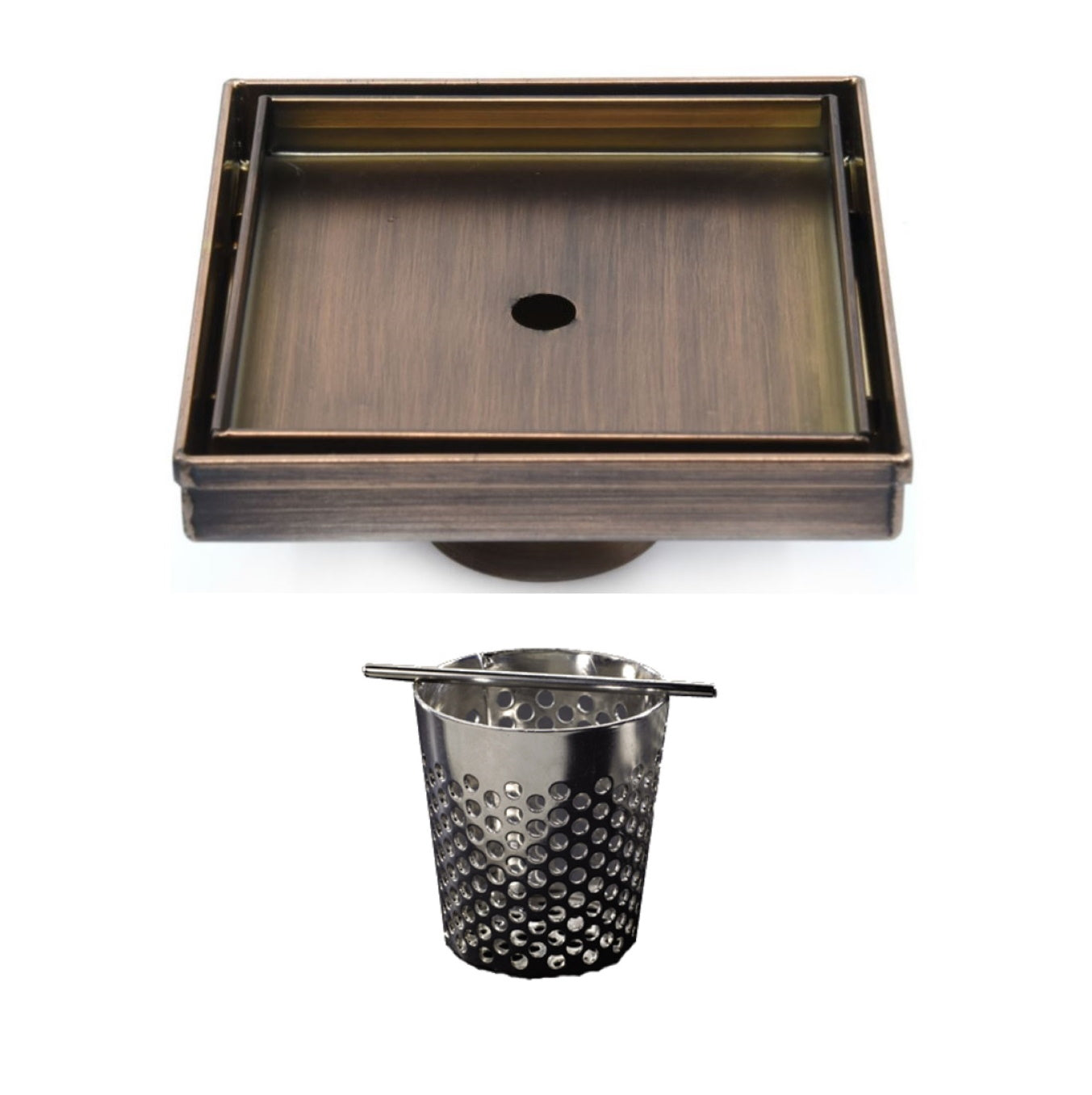 SereneDrains 5 Inch Square Tile-in Drain, Tile Floor Drain