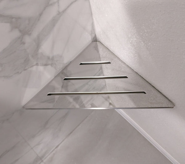 Wall Mounted Polished Chrome 9 Inch Triangle Shower Shelf