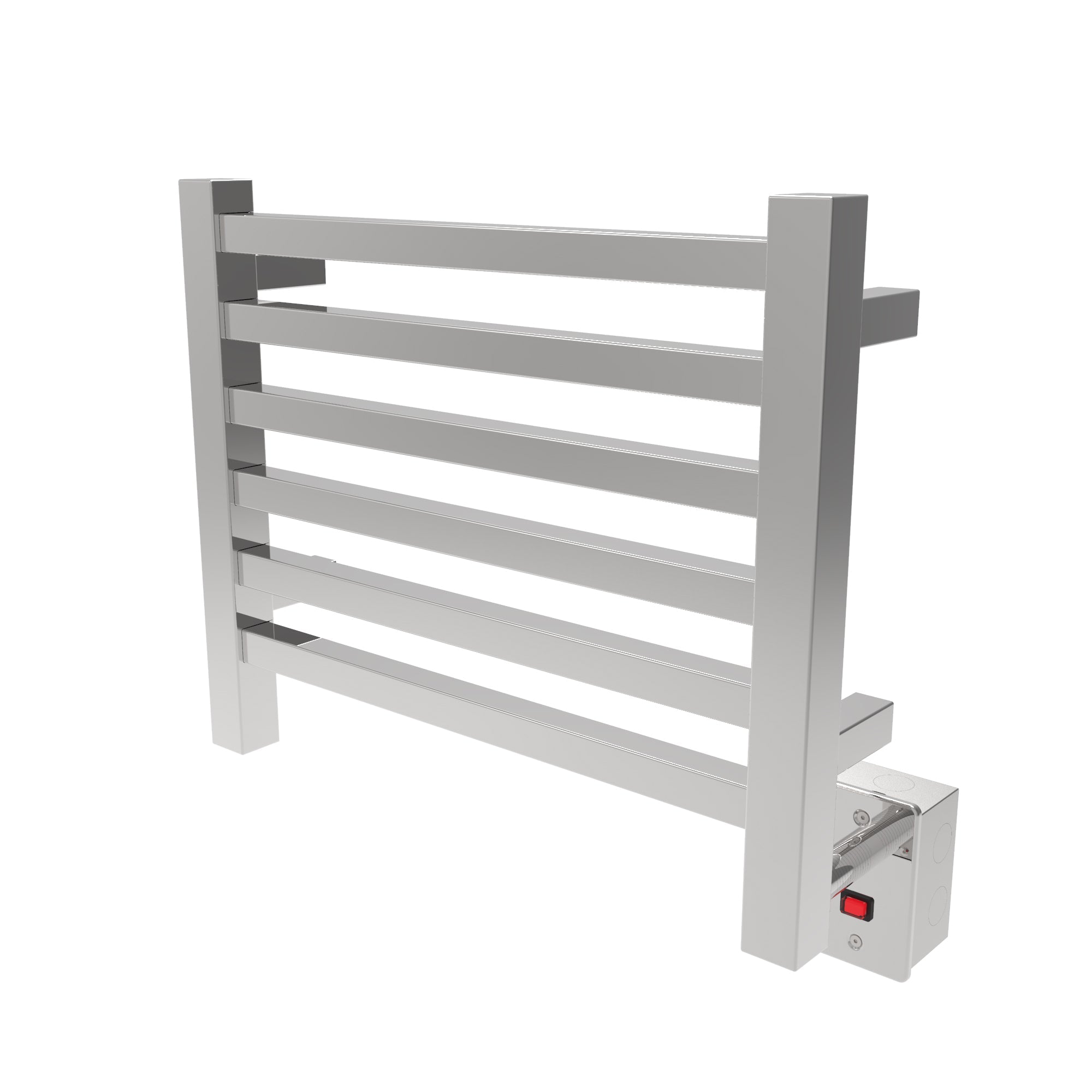 Polished Towel Warmer, Amba Quadro Model Q2016P, 6 Bars Towel Warmer