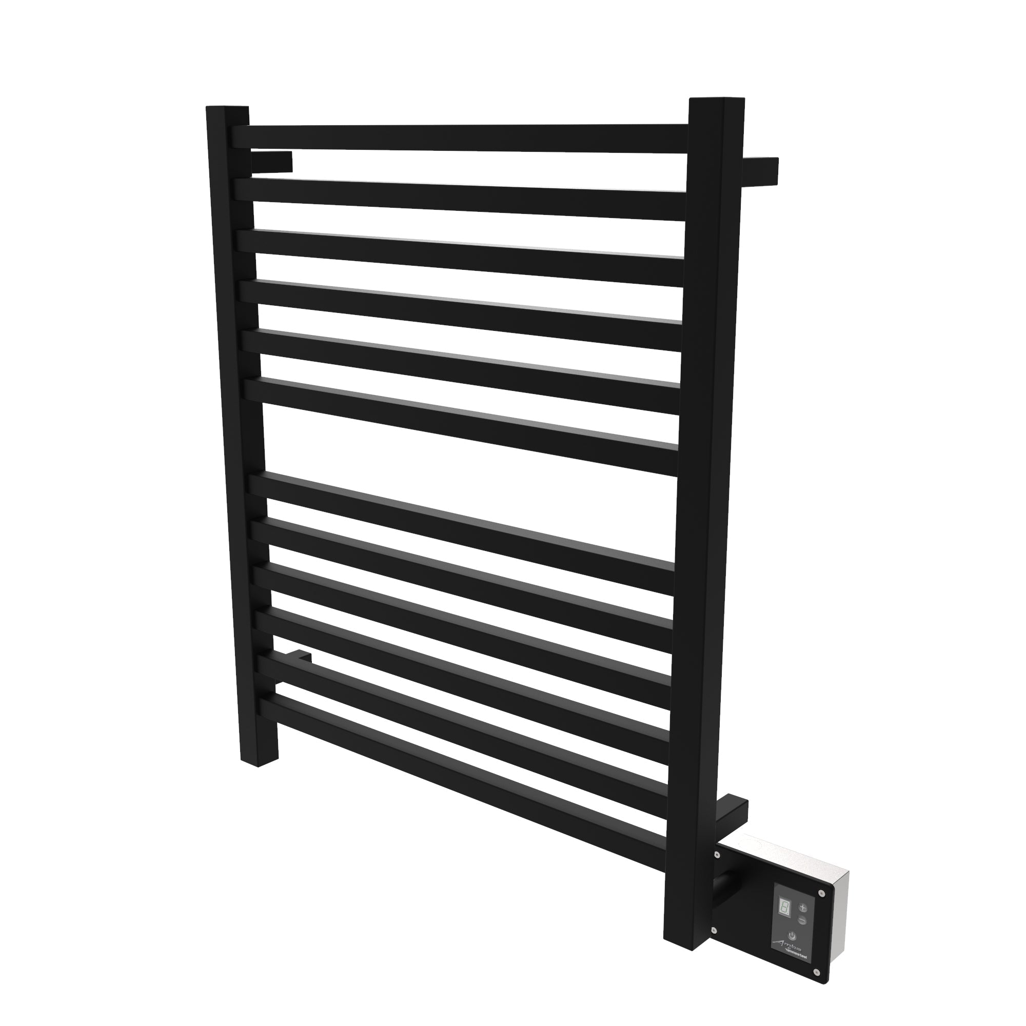 Matte Black Towel Warmer, Amba Quadro Model Q2833MB, 12 Bars Towel Warmer