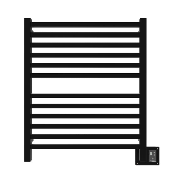 Matte Black Towel Warmer, Amba Quadro Model Q2833MB, 12 Bars Towel Warmer