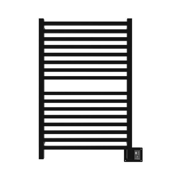 Matte Black Towel Warmer, Amba Quadro Model Q2842MB, 16 Bars Towel Warmer