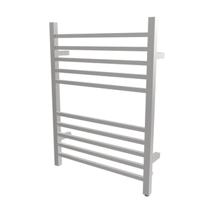 Polished Towel Warmer, Amba Radiant Square Plug-in Straight 10 Bar Towel Warmer