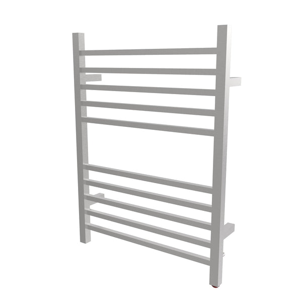 Brushed Towel Warmer, Amba Radiant Square Plug-in Straight 10 Bar Towel Warmer