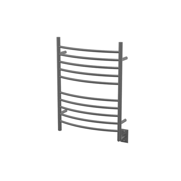 Brushed Towel Warmer, Amba Radiant Hardwired Curved, 10 Bar Towel Warmer