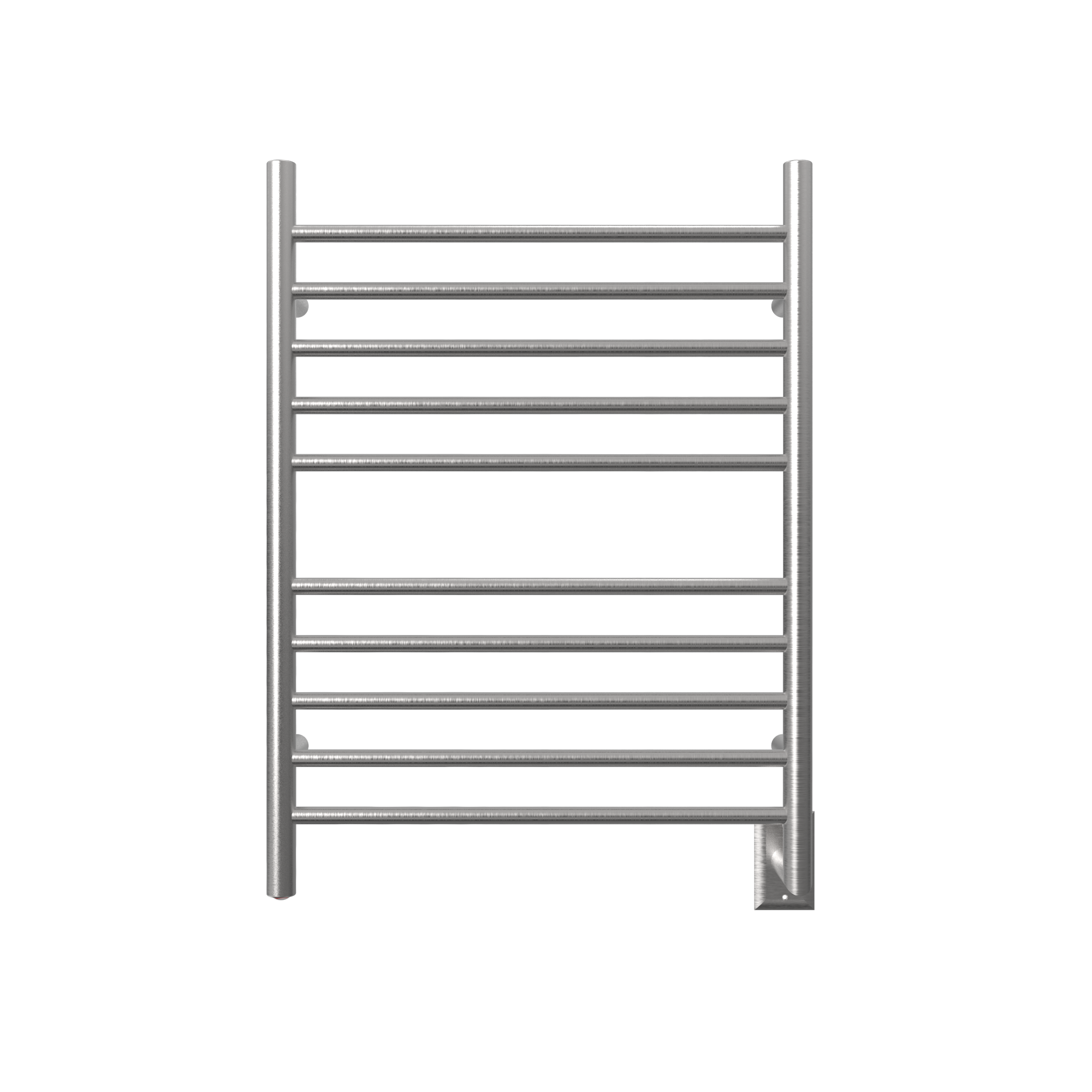 Brushed Towel Warmer, Amba Radiant Hardwired Straight, 10 Bar Towel Warmer