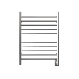 Brushed Towel Warmer, Amba Radiant Hardwired Straight, 10 Bar Towel Warmer