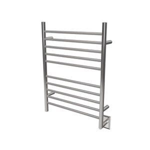 Polished Towel Warmer, Amba Radiant Hardwired Straight, 10 Bar Towel Warmer