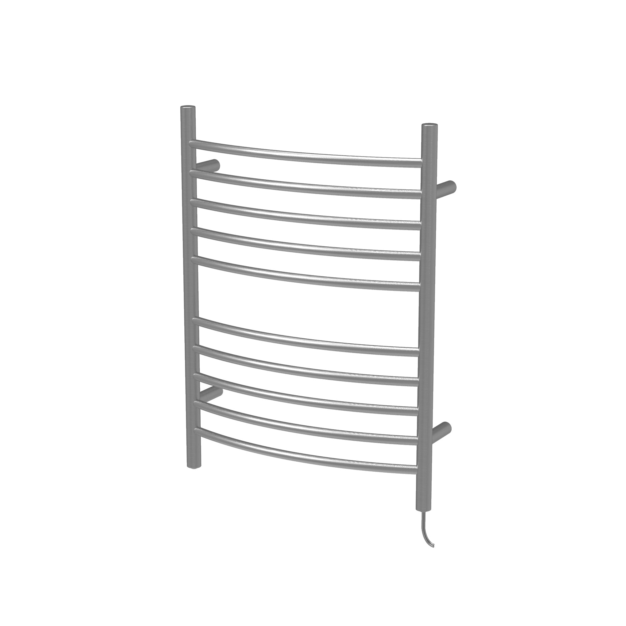 Brushed Towel Warmer, Amba Radiant Plug-in Curved 10 Bar Towel Warmer