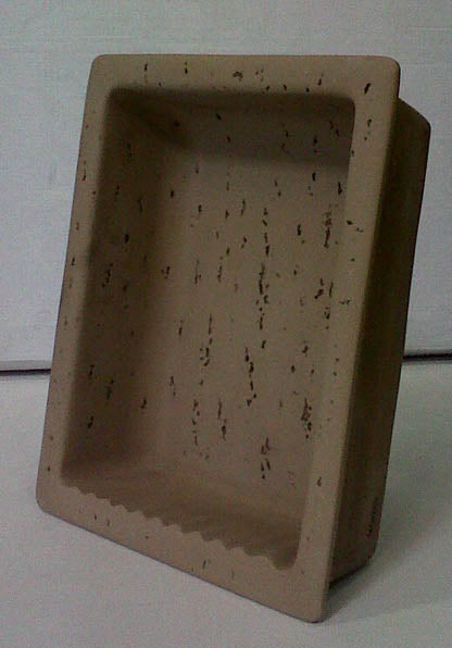 Cast Stone Rectangular Shower Recess Niche in Mocha and Ivory