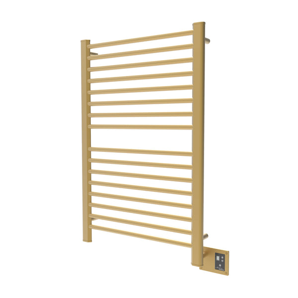 Satin Brass Towel Warmer, Amba Sirio Model S2942, 16 Bars Towel Warmer