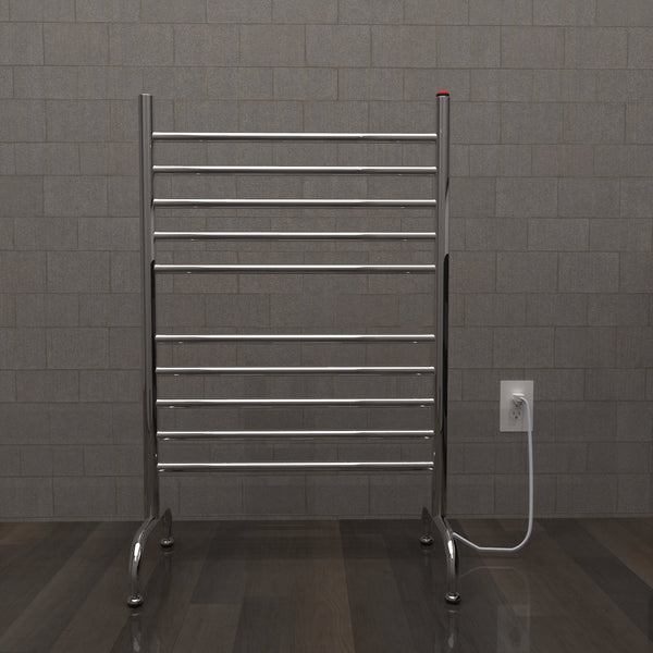 Polished Towel Warmer, Amba Solo 24 Inch Freestanding Towel Warmer