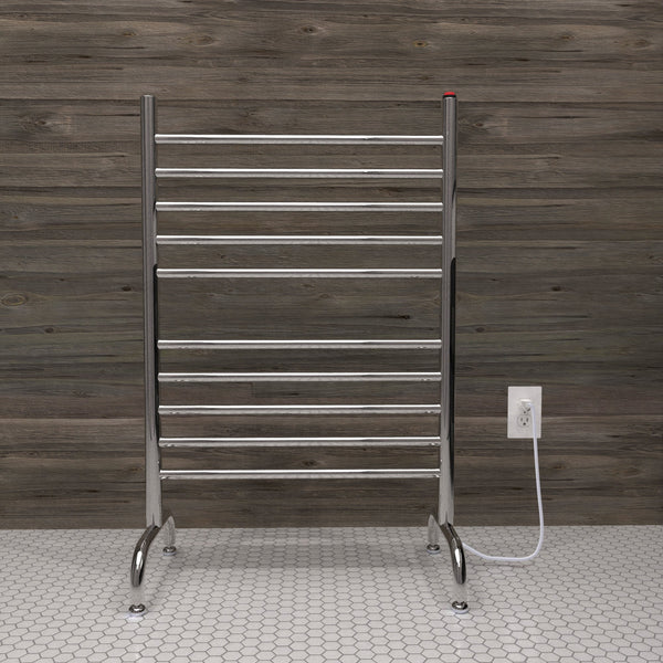 Polished Towel Warmer, Amba Solo 24 Inch Freestanding Towel Warmer