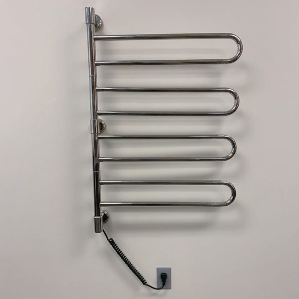 Polished Towel Warmer, Amba Swivel Jack Model B004, 8 Bars Towel Warmer