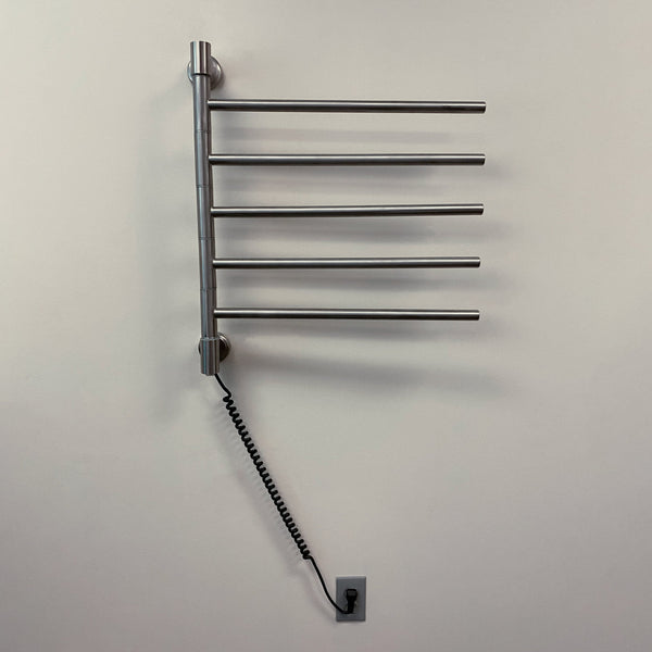 Brushed Towel Warmer, Amba Swivel Jack Model, 5 Bars Towel Warmer