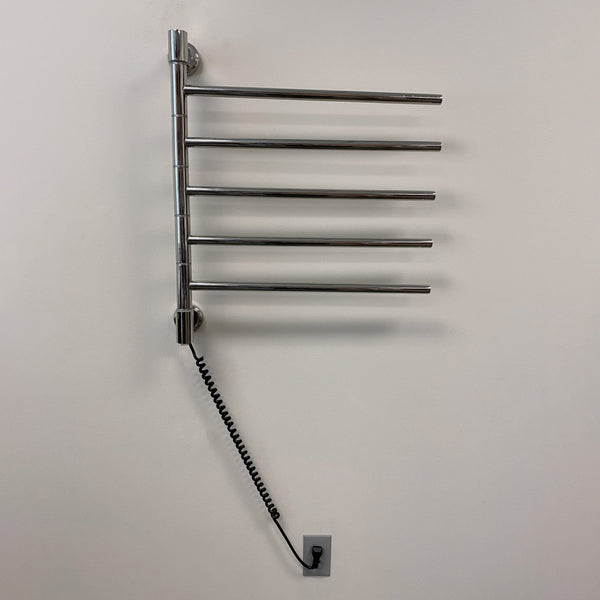 Polished Towel Warmer, Amba Swivel Jack Model, 5 Bars Towel Warmer