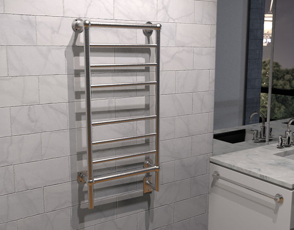 Brushed Towel Warmer, Amba Traditional Model T-2040, 8 Bars Towel Warmer