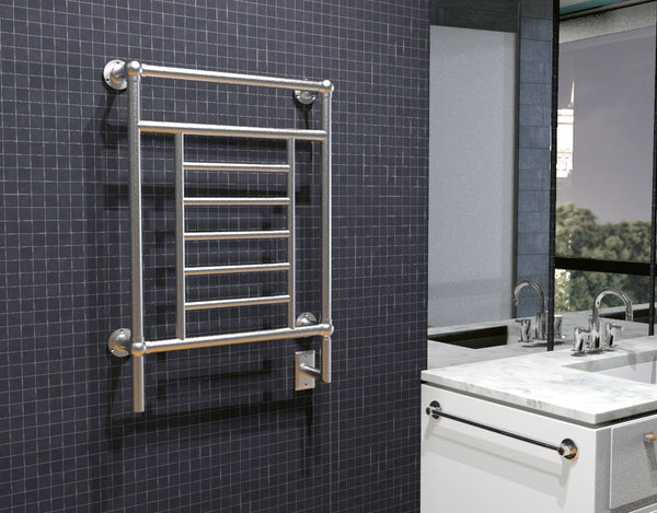 Brushed Towel Warmer, Amba Traditional Model T-2536BN, 8 Bars Towel Warmer