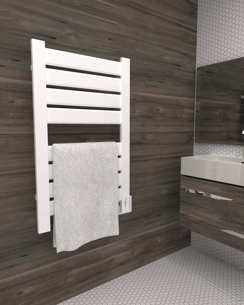 White Towel Warmer, Amba Vega Model V2338W, 8 Bars Towel Warmer