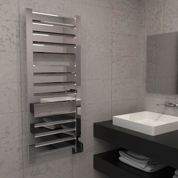 Polished Towel Warmer, Amba Vega Model V2356P, 12 Bars Towel Warmer