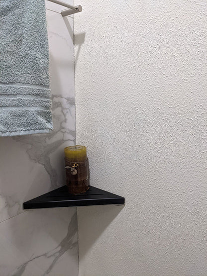 Wall Mounted Matte Black 9 Inch Triangle Shower Shelf